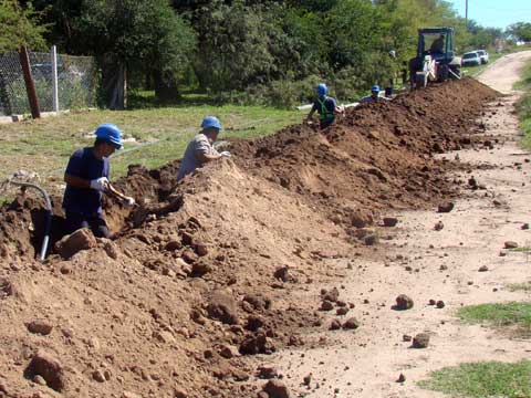 Se colocaron casi 5 mil metros de caños durante la 1° etapa