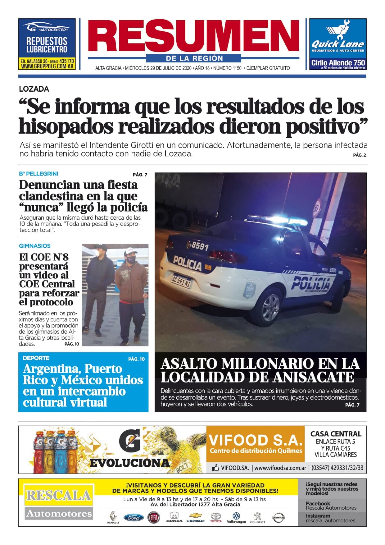 Tapa Resumen 1150 - Diario Resumen de la región